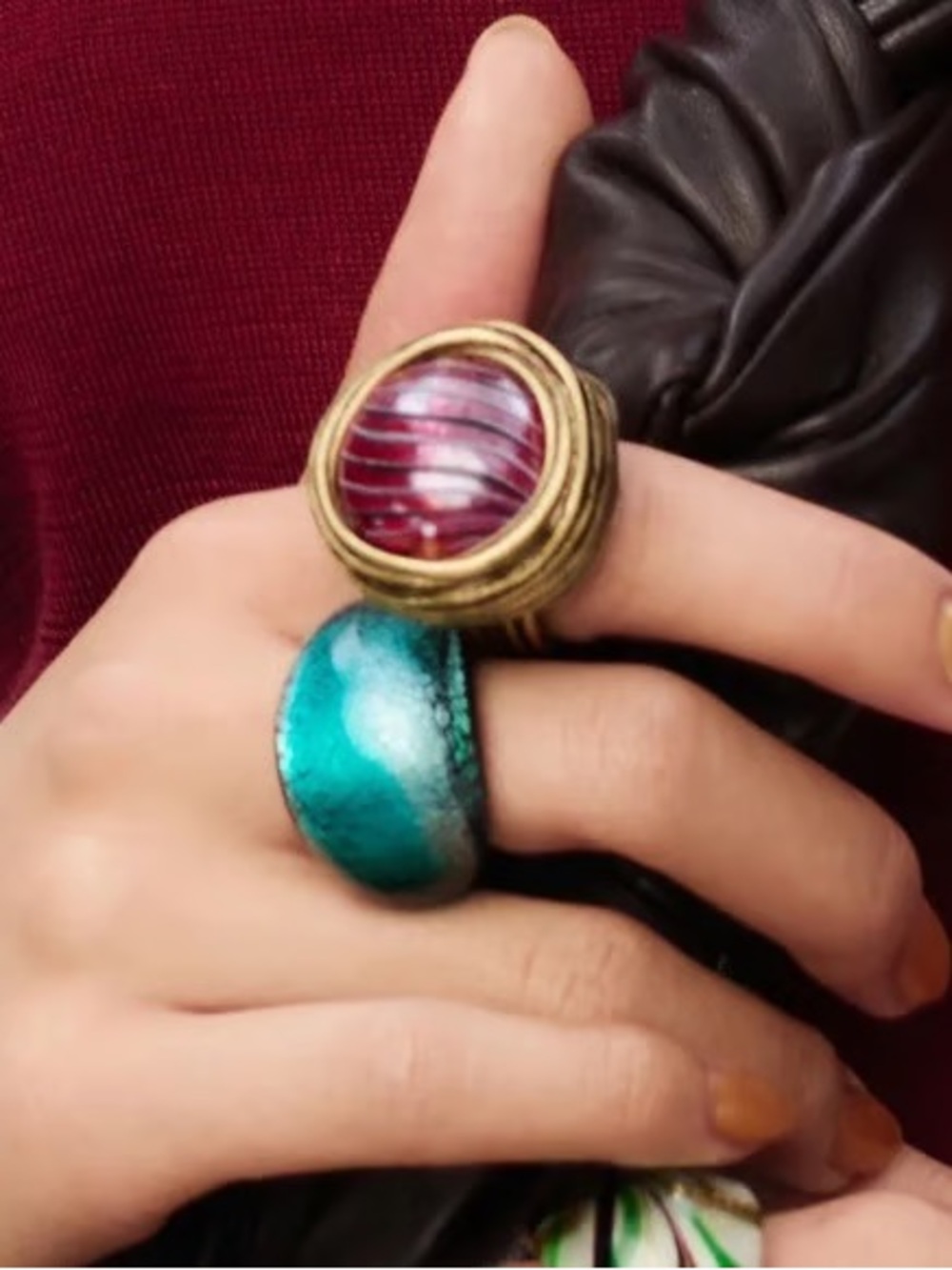New Zara Blue Glass Ring Limited Edition 4736/908 Size Medium
